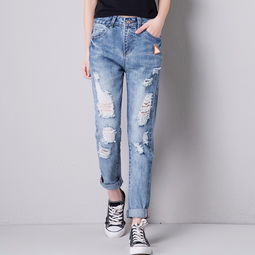 圖 琴蘭時(shí)尚女裝破洞牛仔褲九分褲廠家直銷批發(fā) 廣州服裝 鞋帽 箱包